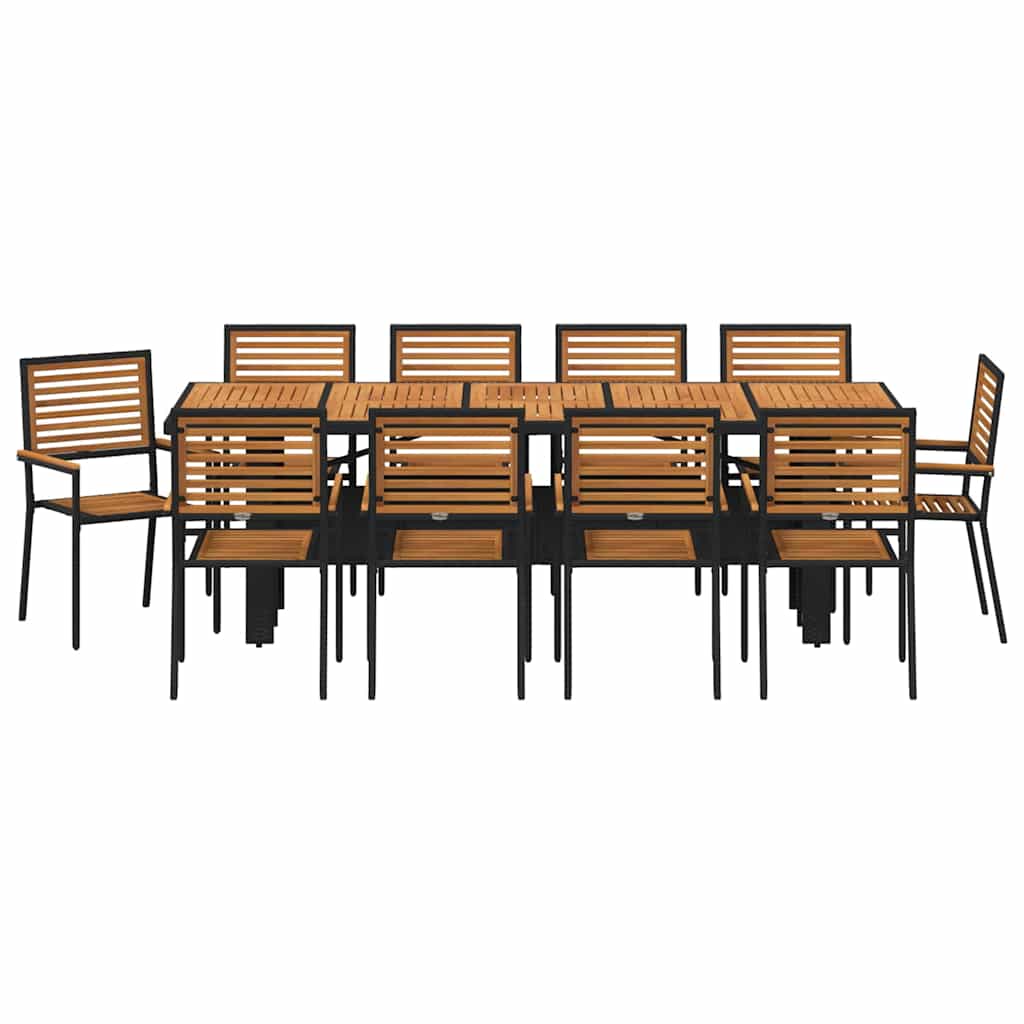 Hage Spisegruppe 11 pcs Svart 240 x 90 x 75 cm polyrotting