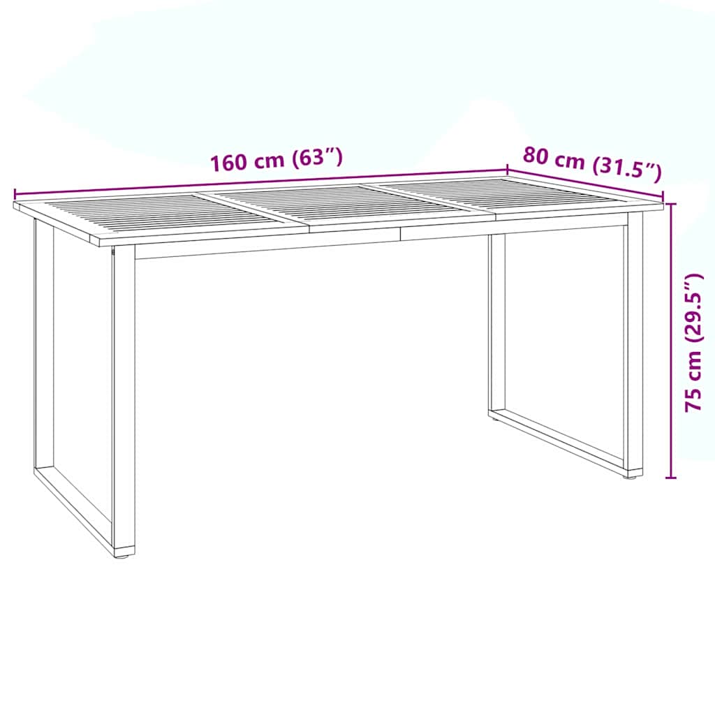 Hage Spisegruppe 5 pcs Grå Solid akasietre