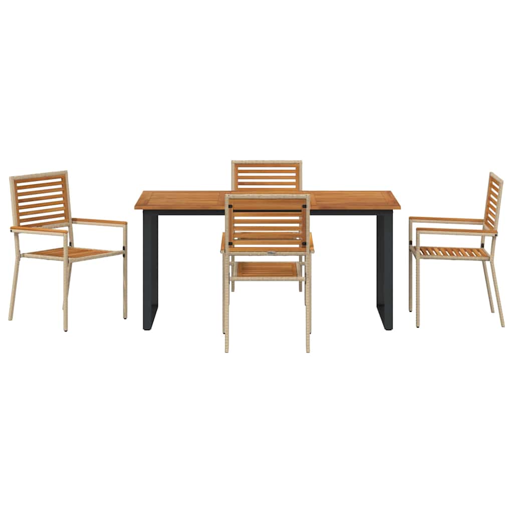 Hage Spisegruppe 5 pcs Beige Solid akasietre