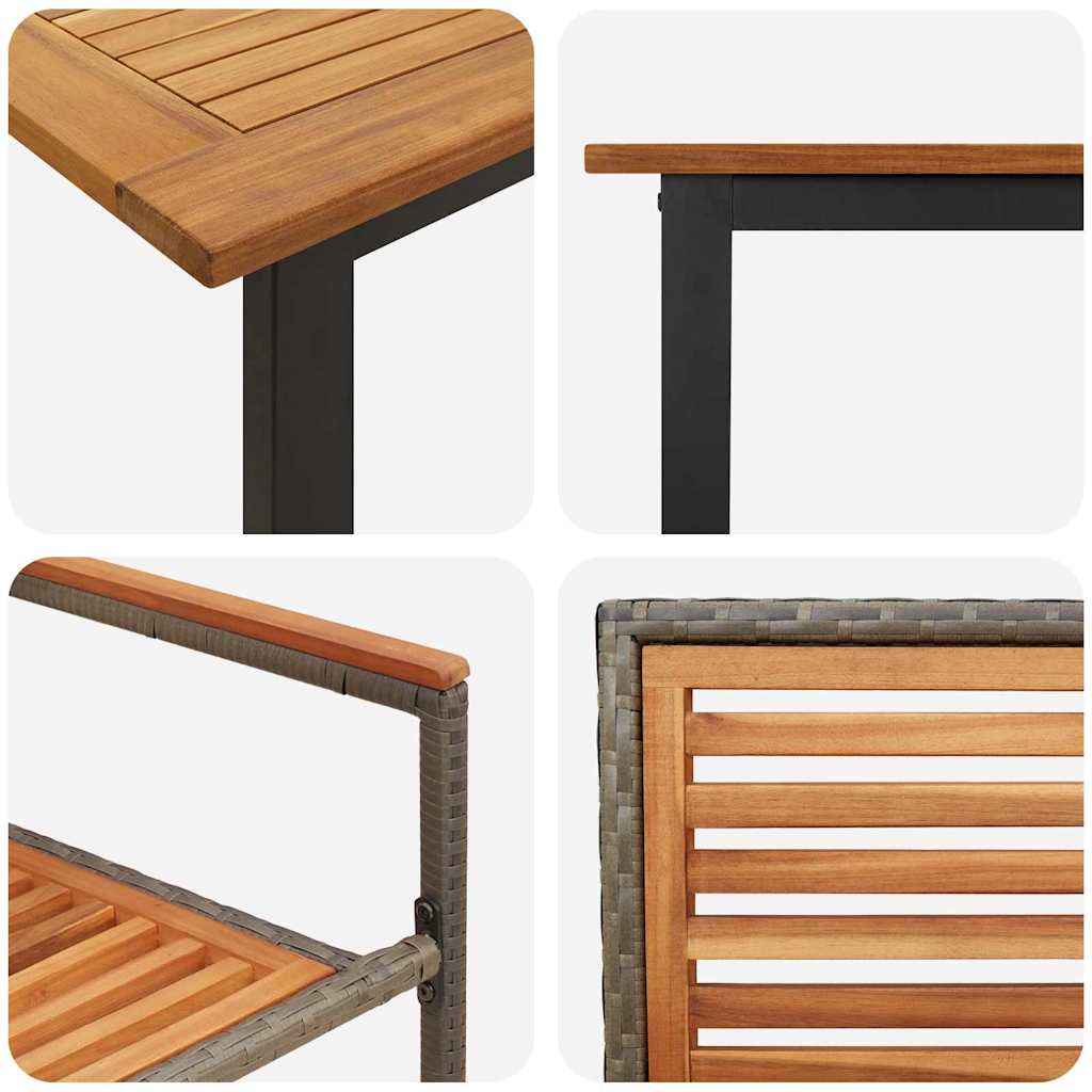 Hage Spisegruppe 7 pcs Grå Solid akasietre