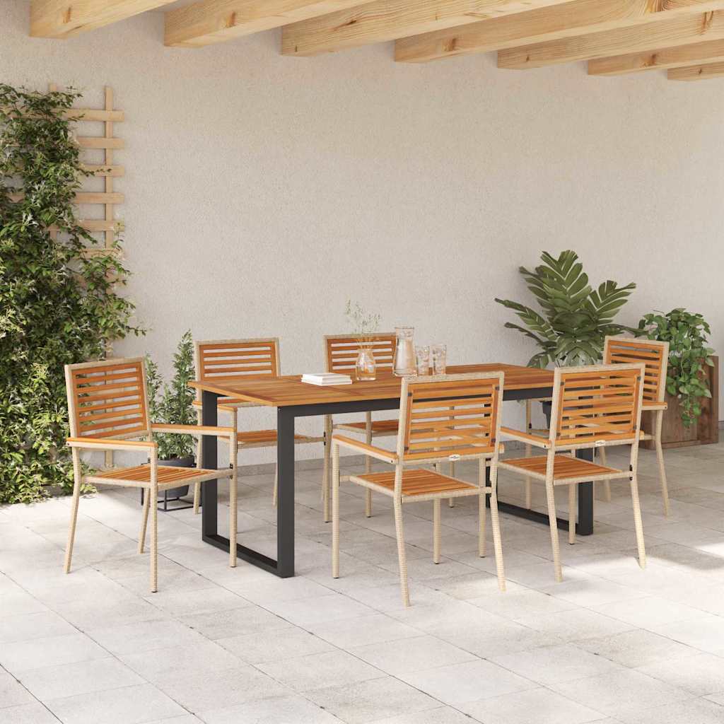 Hage Spisegruppe 7 pcs Beige Solid akasietre