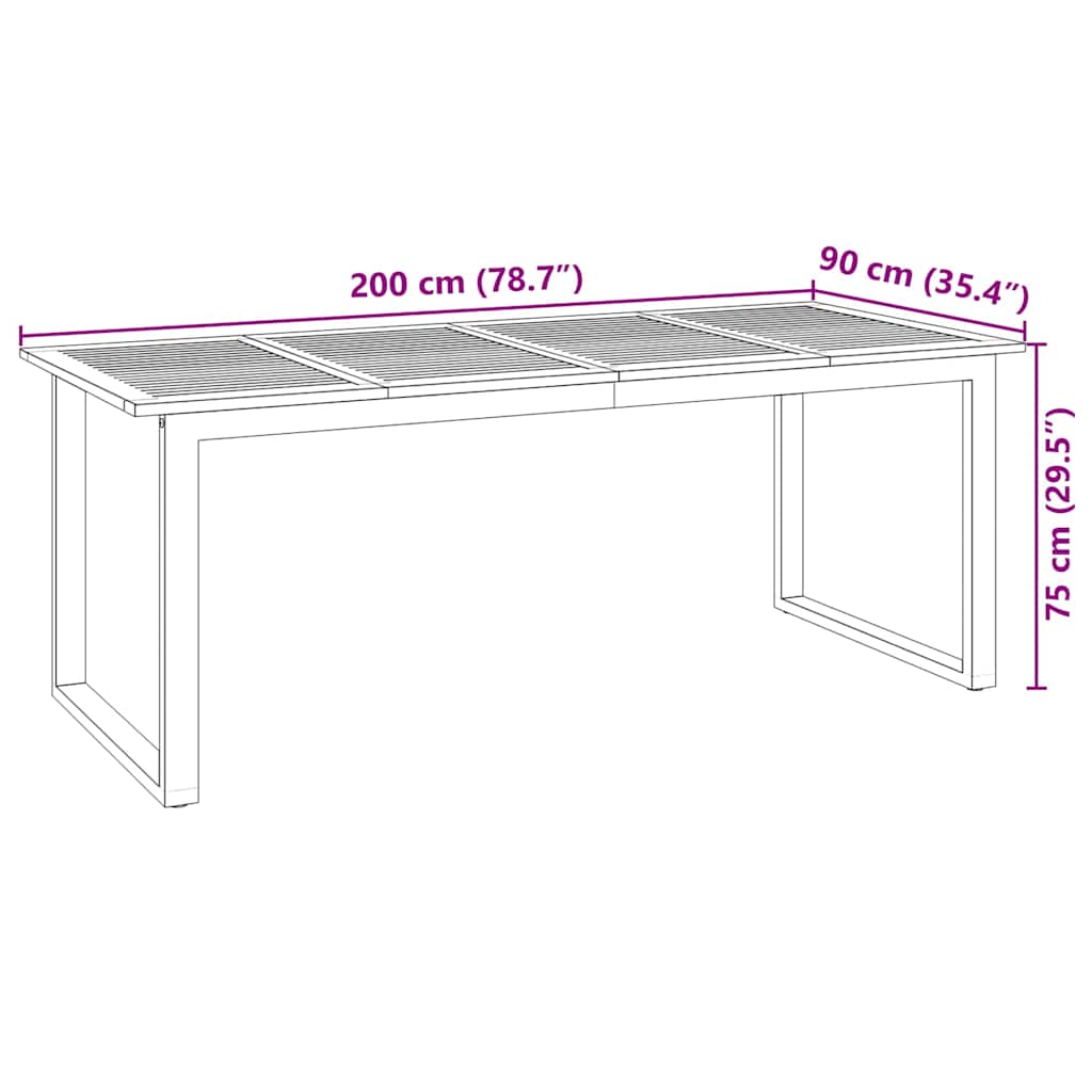 Hage Spisegruppe 7 pcs Svart Solid akasietre vidaXL