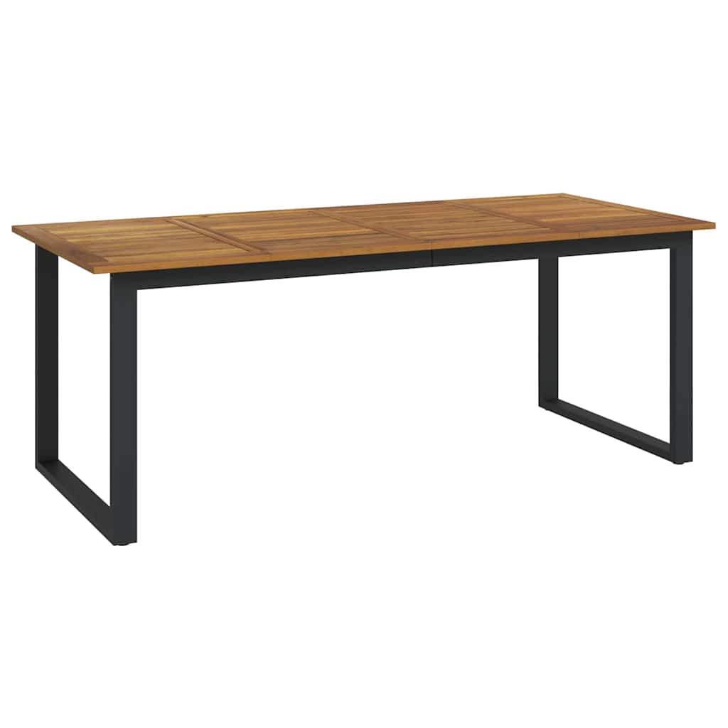 Hage Spisegruppe 9 pcs Svart Solid akasietre vidaXL