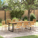 Hage Spisegruppe 9 pcs Beige Solid akasietre vidaXL