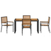 Hage Spisegruppe 5 pcs Svart, Tre 140 x 80 x 75 cm polyrotting