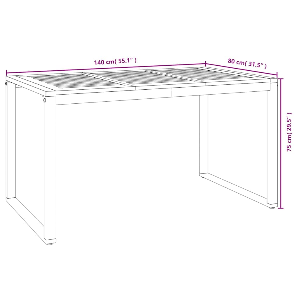 Hage Spisegruppe 5 pcs Svart, Tre 140 x 80 x 75 cm polyrotting
