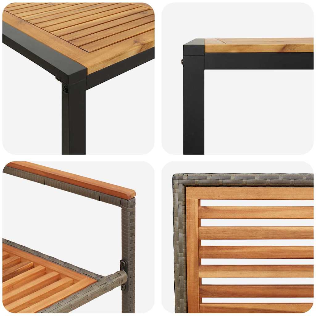 Hage Spisegruppe 5 pcs Grå og tre polyrotting