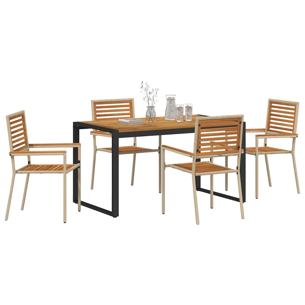 Hage Spisegruppe 5 pcs Beige og Brun polyrotting