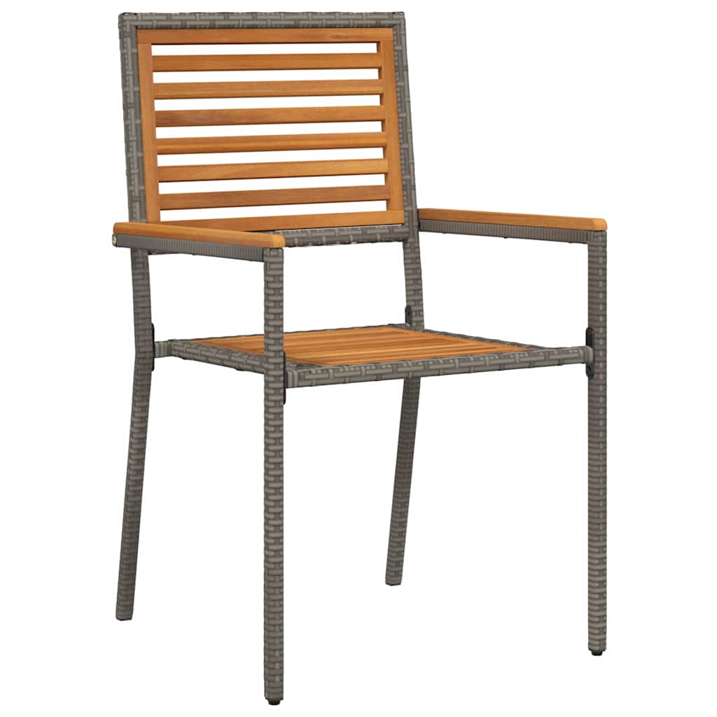 Hage Spisegruppe 7 pcs Grå og Brun polyrotting vidaXL