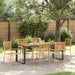Hage Spisegruppe 7 pcs Beige og Brun polyrotting vidaXL