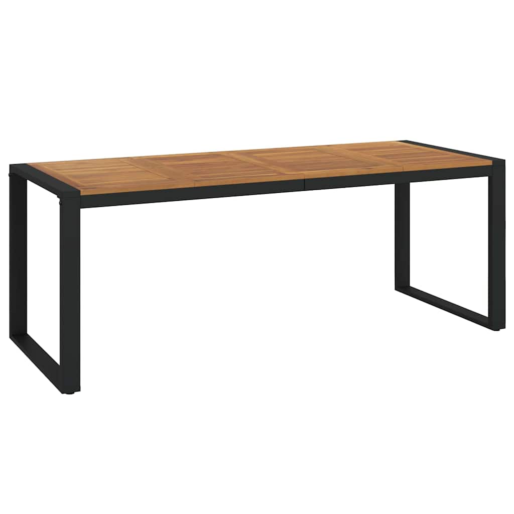 Hage Spisegruppe 9 pcs Svart og Tre 200 x 80 x 75 cm