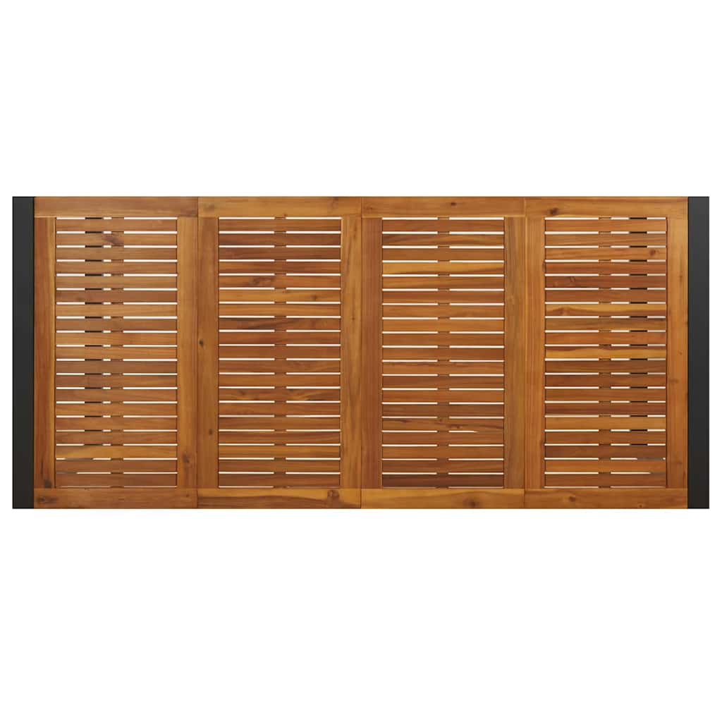 Hage Spisegruppe 9 pcs Svart og Tre 200 x 80 x 75 cm