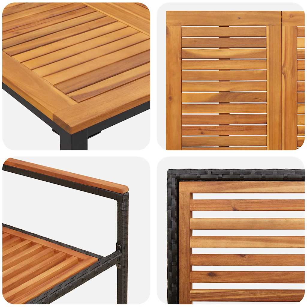 Hage Spisegruppe 5 pcs Svart 150 x 90 x 75 cm polyrotting