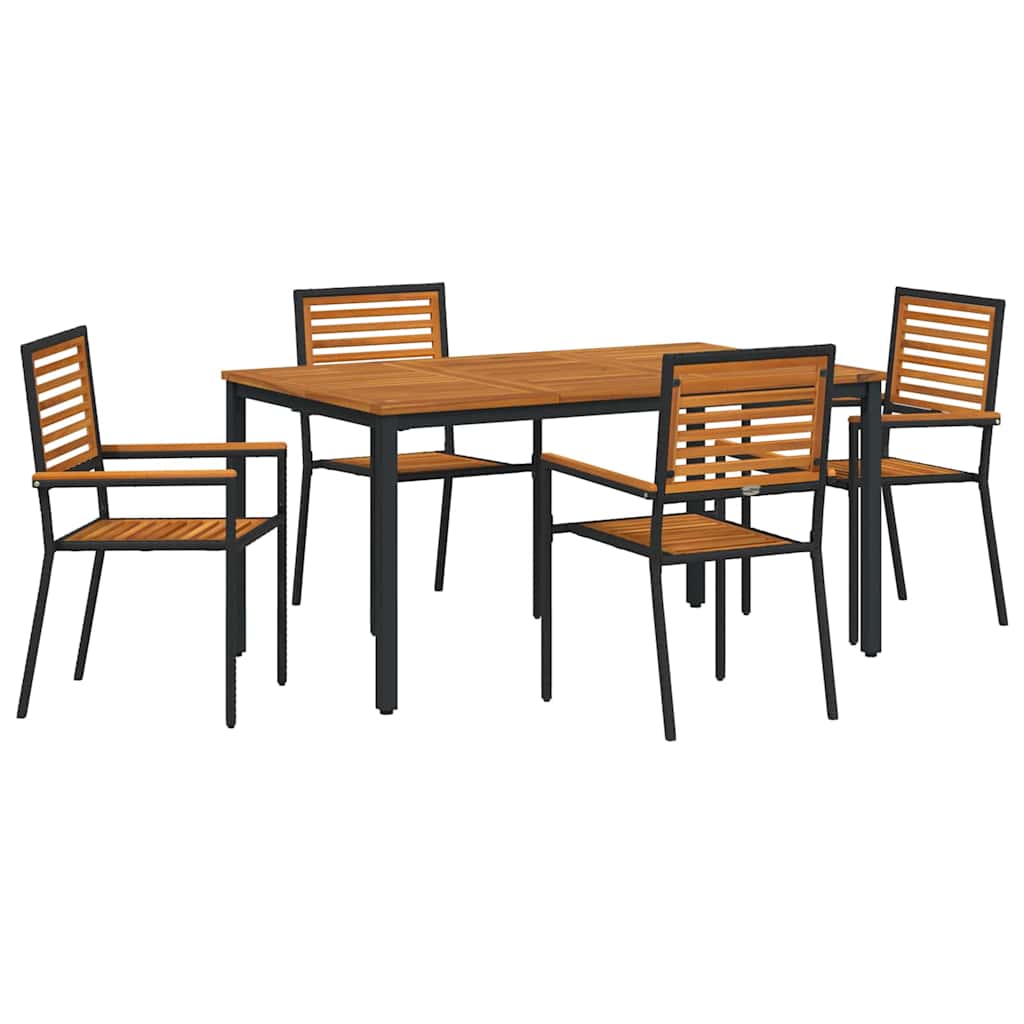 Hage Spisegruppe 5 pcs Svart 150 x 90 x 75 cm polyrotting