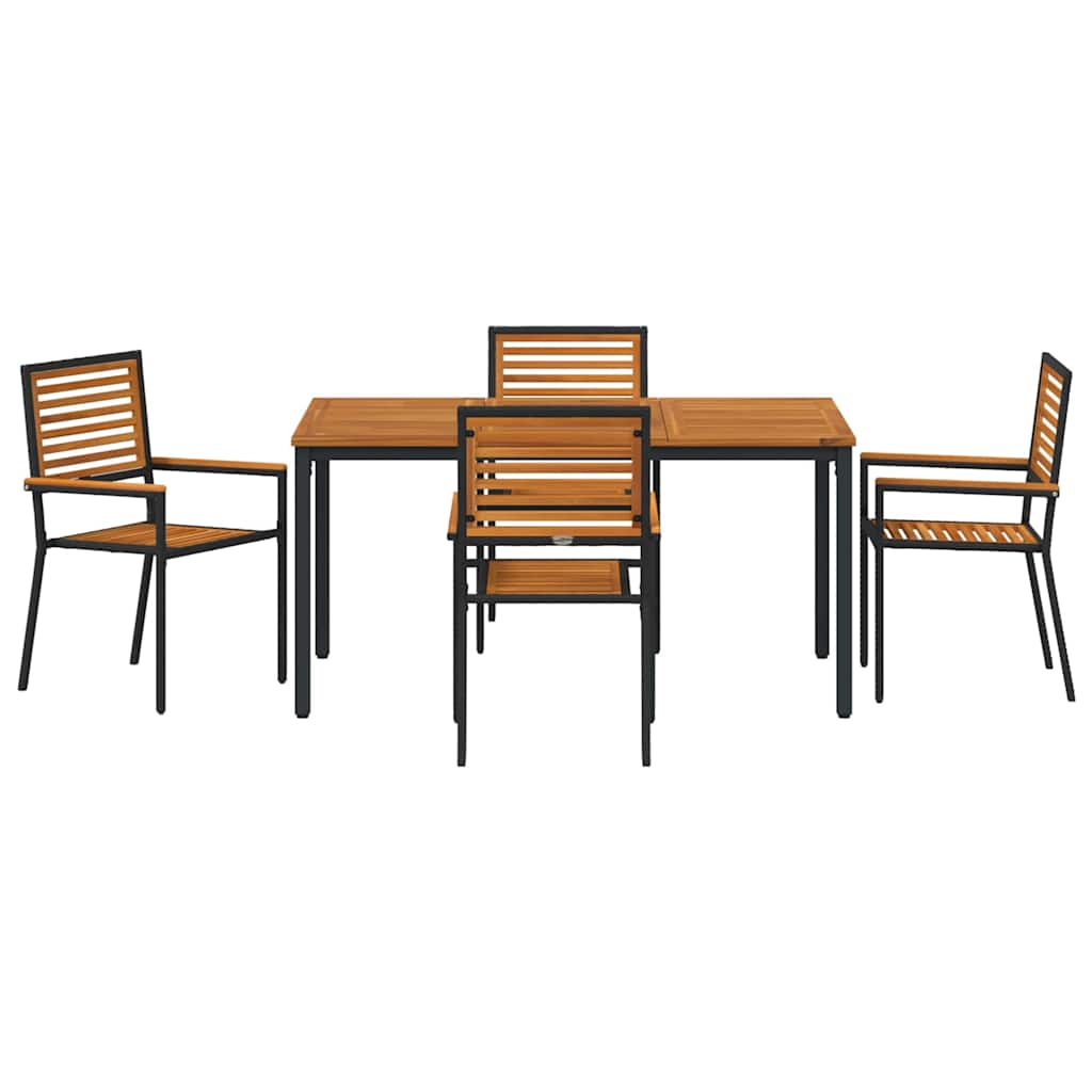 Hage Spisegruppe 5 pcs Svart 150 x 90 x 75 cm polyrotting