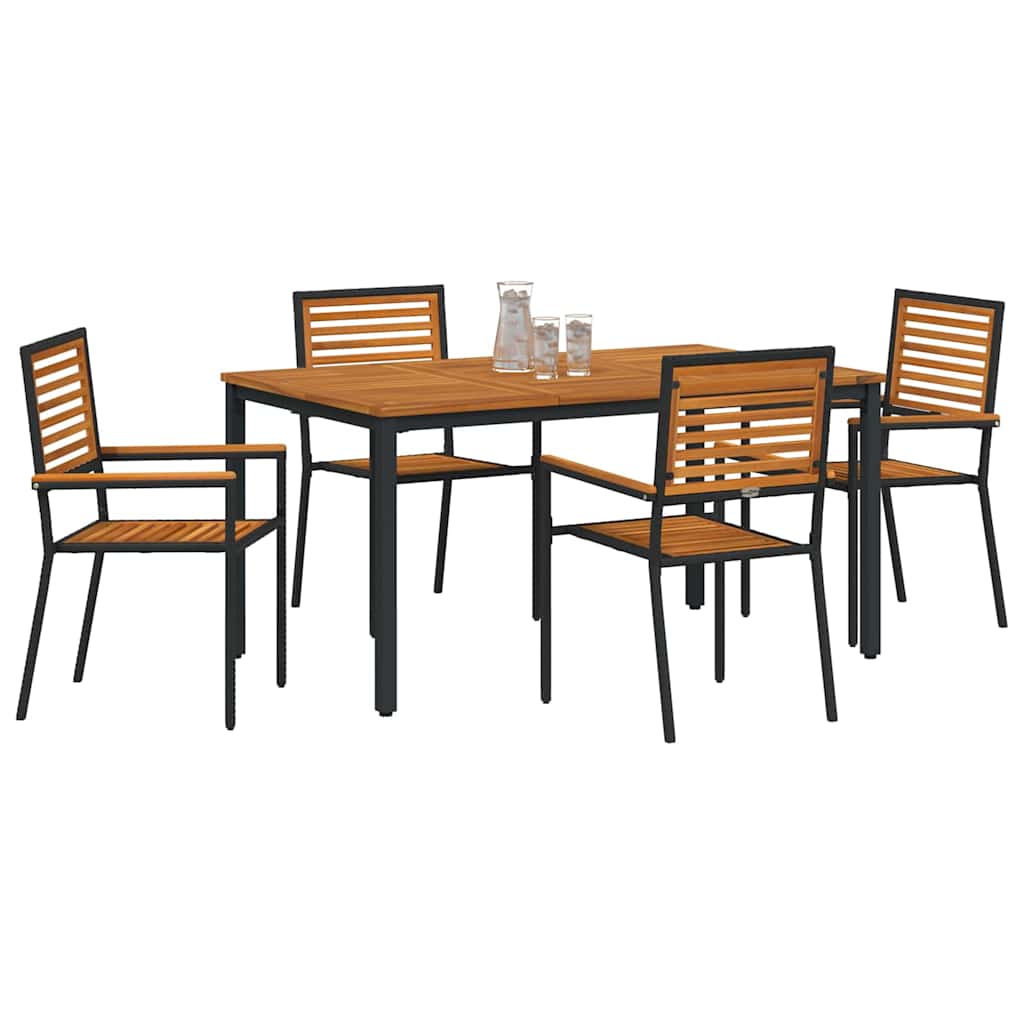 Hage Spisegruppe 5 pcs Svart 150 x 90 x 75 cm polyrotting