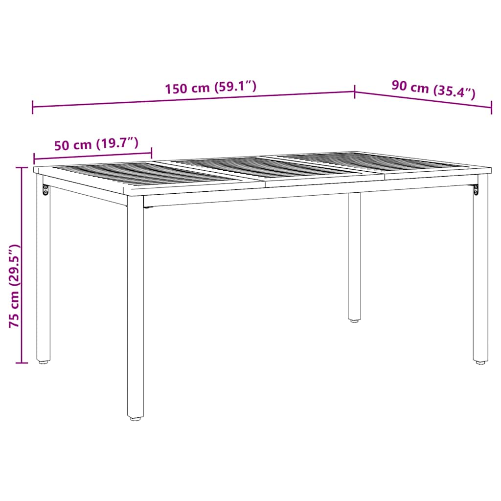 Hage Spisegruppe 5 pcs Svart 150 x 90 x 75 cm polyrotting