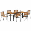 Hage Spisegruppe 7 pcs Svart 200 x 100 x 75 cm polyrotting