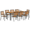 Hage Spisegruppe 9 pcs Svart 200 x 100 x 75 cm polyrotting