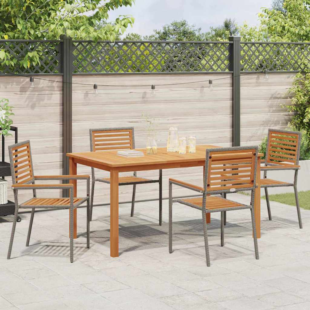 Hage Spisegruppe 5 pcs Grå Solid akasietre vidaXL