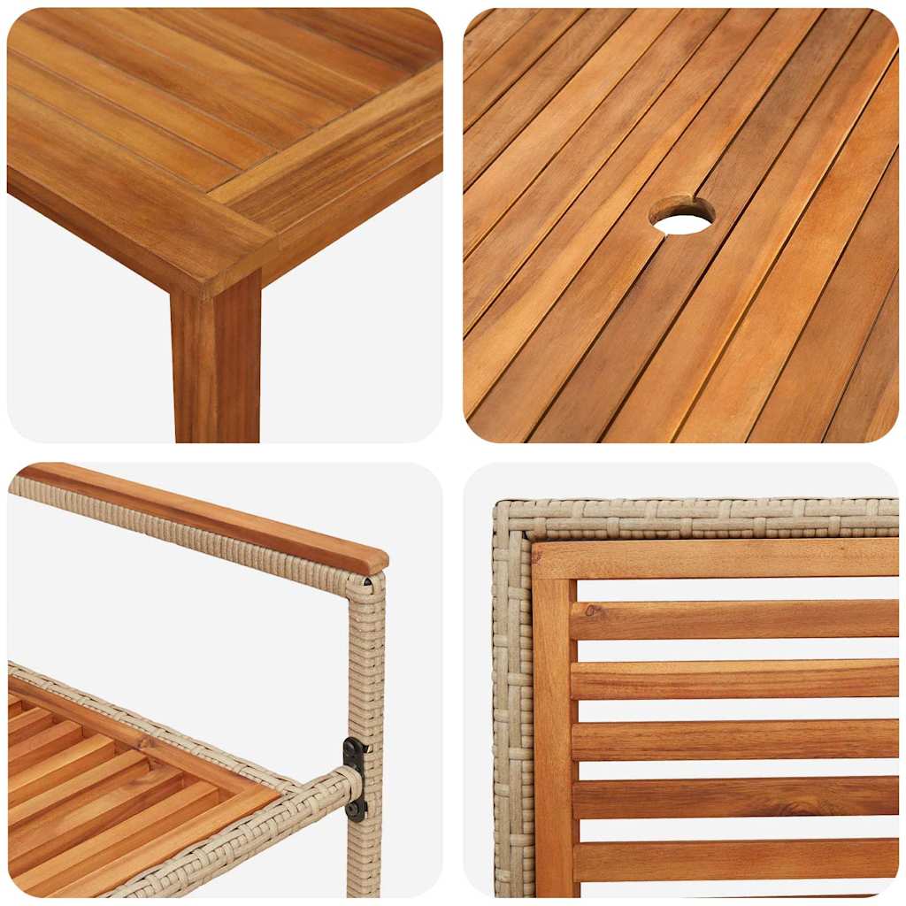 Hage Spisegruppe 5 pcs Beige Solid akasietre vidaXL