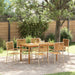 Hage Spisegruppe 7 pcs Beige Solid akasietre vidaXL