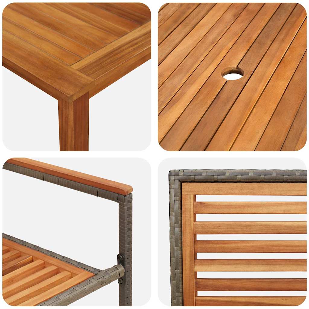 Hage Spisegruppe 9 pcs Grå Solid akasietre