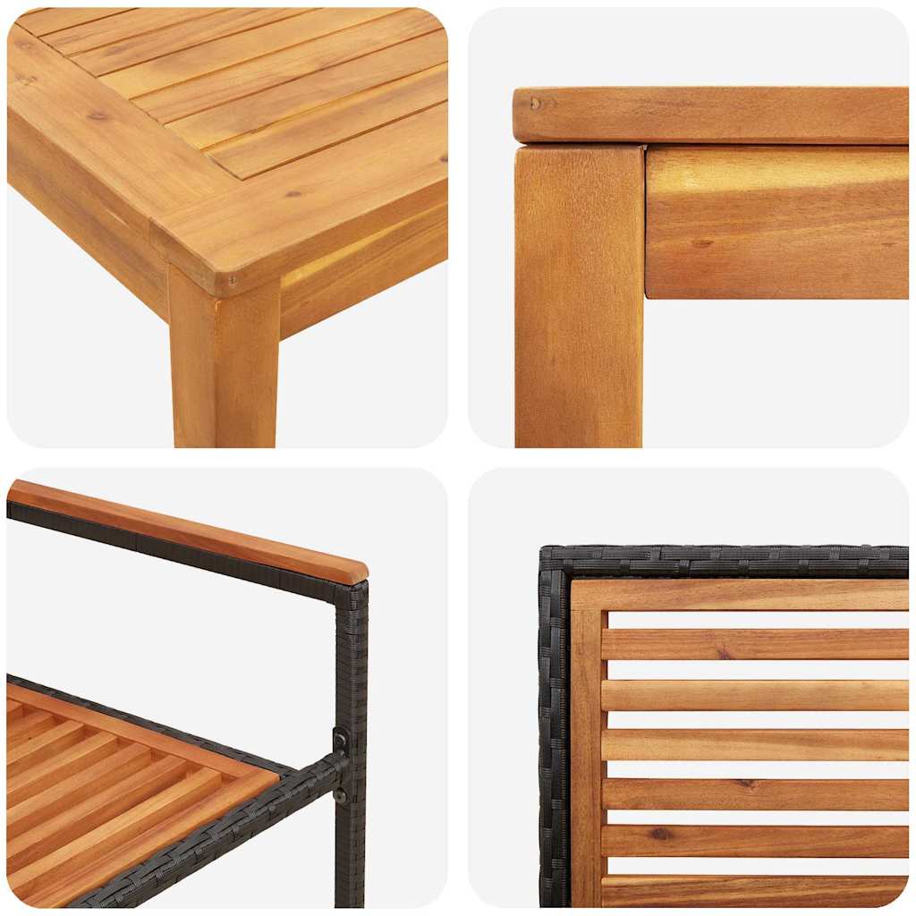 Hage Spisegruppe 3 pcs Svart Poly rattan