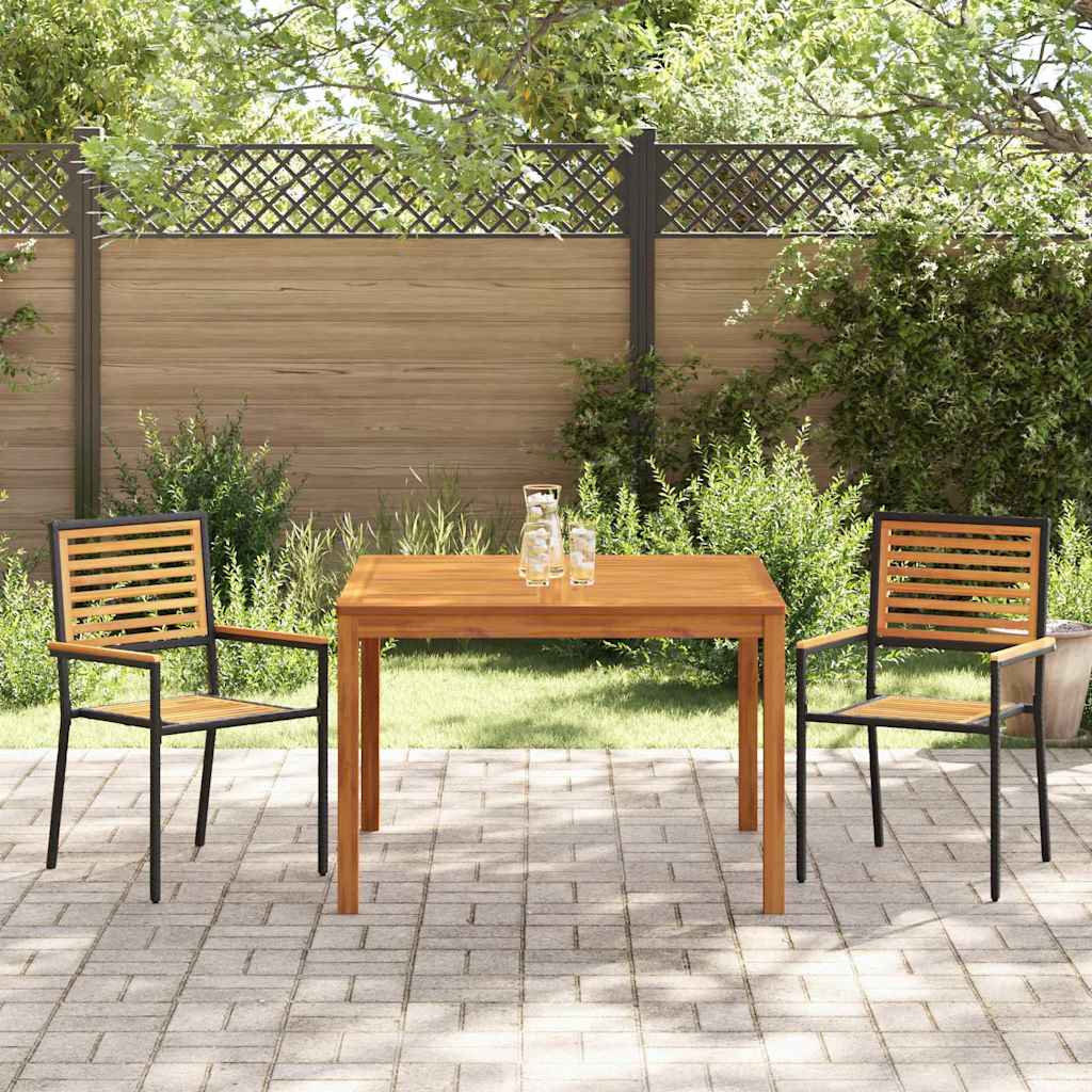 Hage Spisegruppe 3 pcs Svart Poly rattan