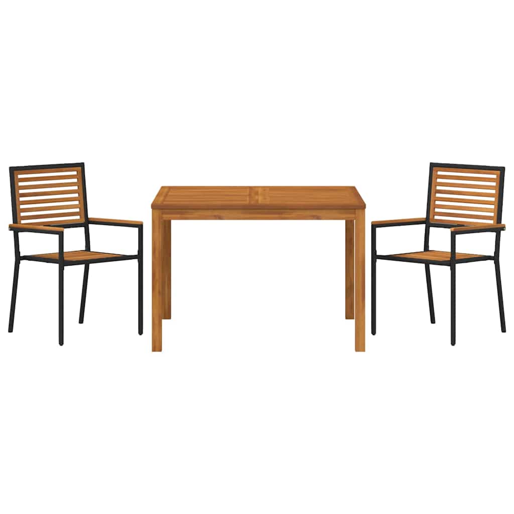 Hage Spisegruppe 3 pcs Svart Poly rattan