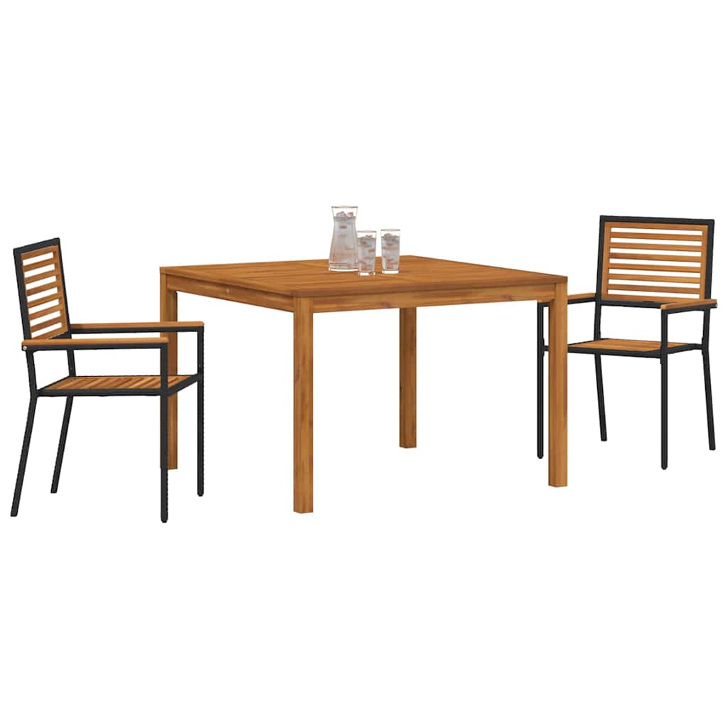 Hage Spisegruppe 3 pcs Svart Poly rattan