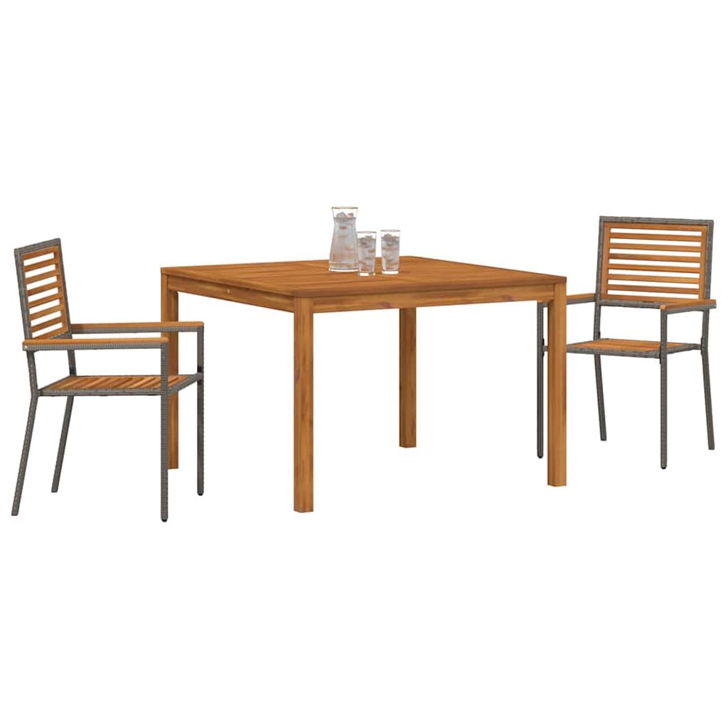 Hage Spisegruppe 3 pcs Grå Solid akasietre