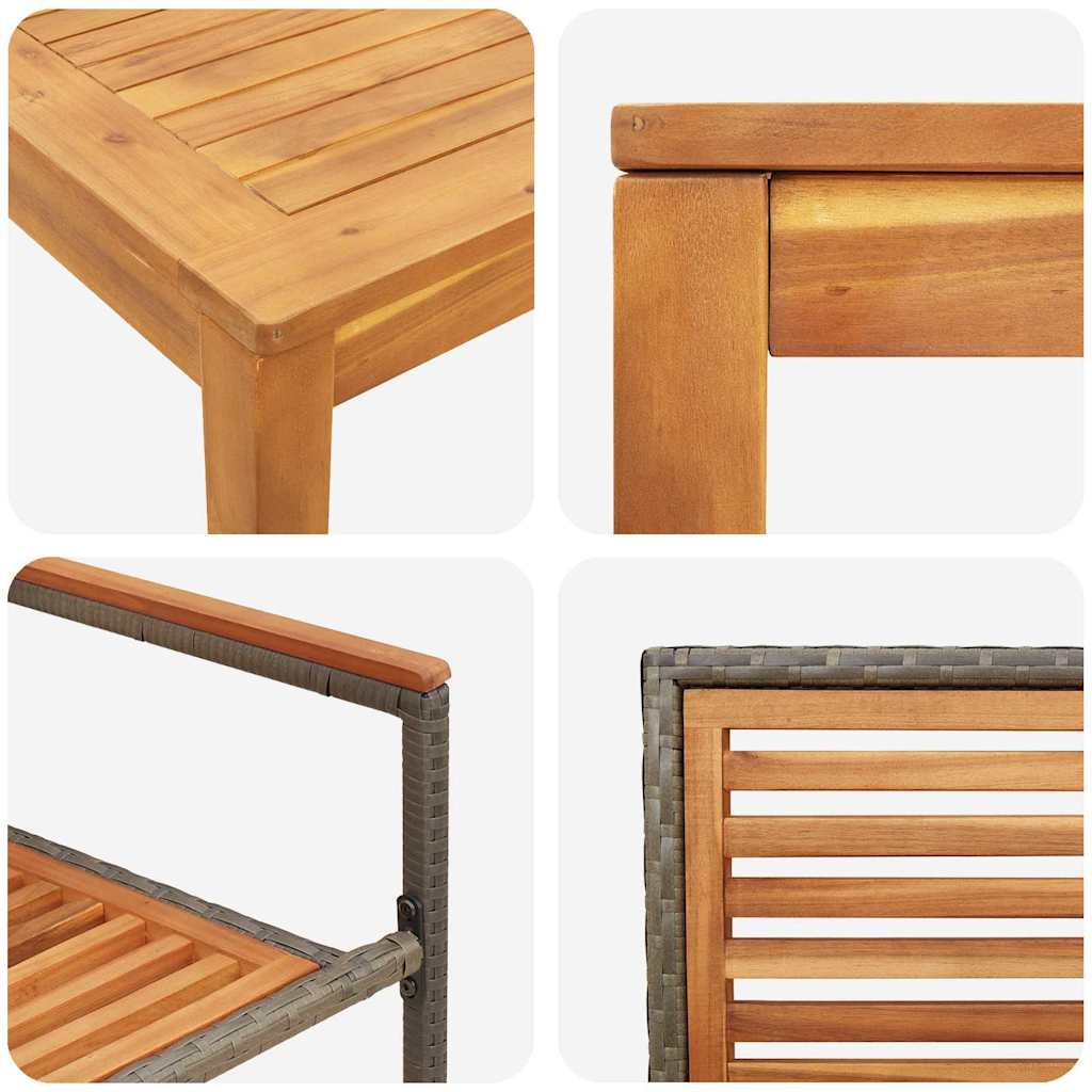 Hage Spisegruppe 5 pcs Grå Solid akasietre