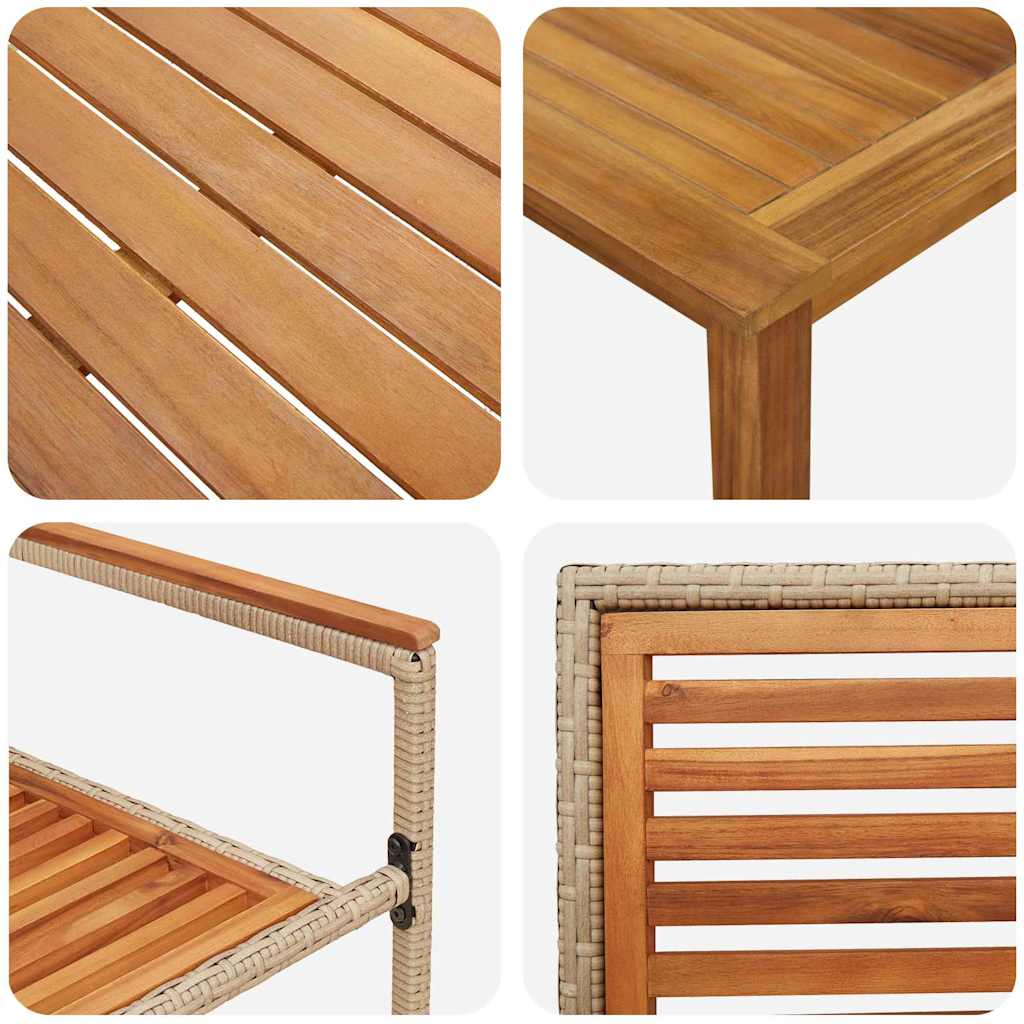 Hage Spisegruppe 7 pcs Beige Solid akasietre