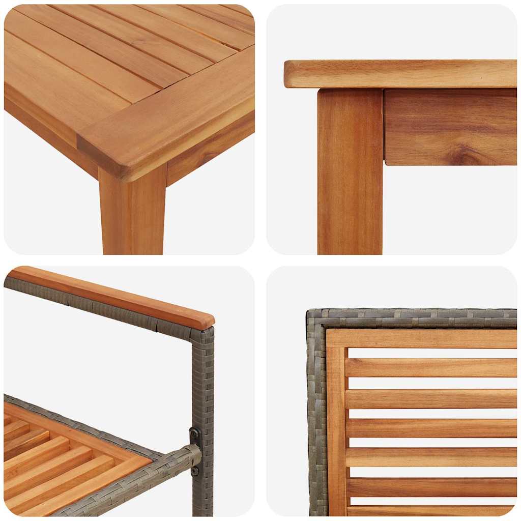 Hage Spisegruppe 7 pcs Grå Solid akasietre