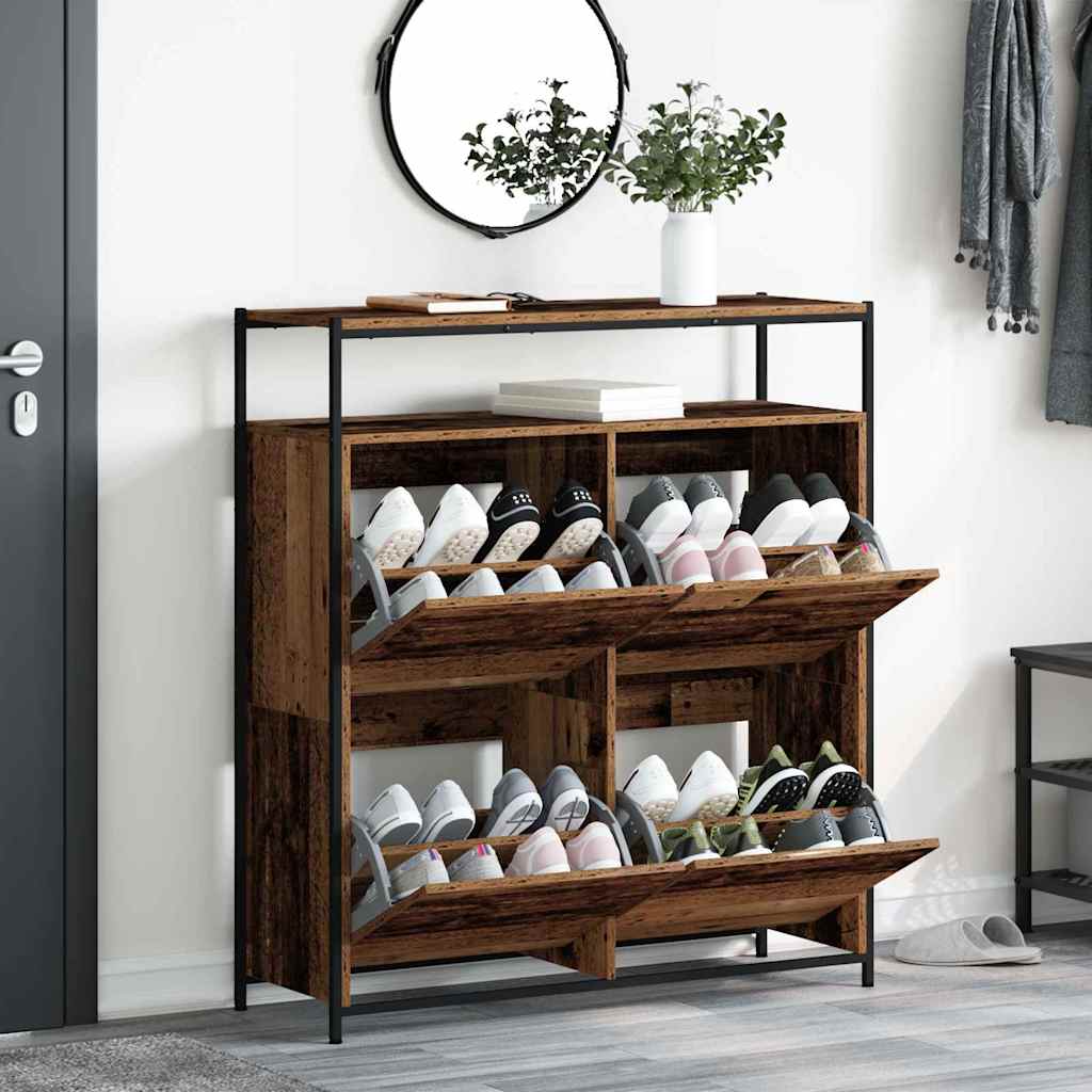 Sko Skap med hylle Gammelt tre 100 x 34 x 112 cm Konstruert tre