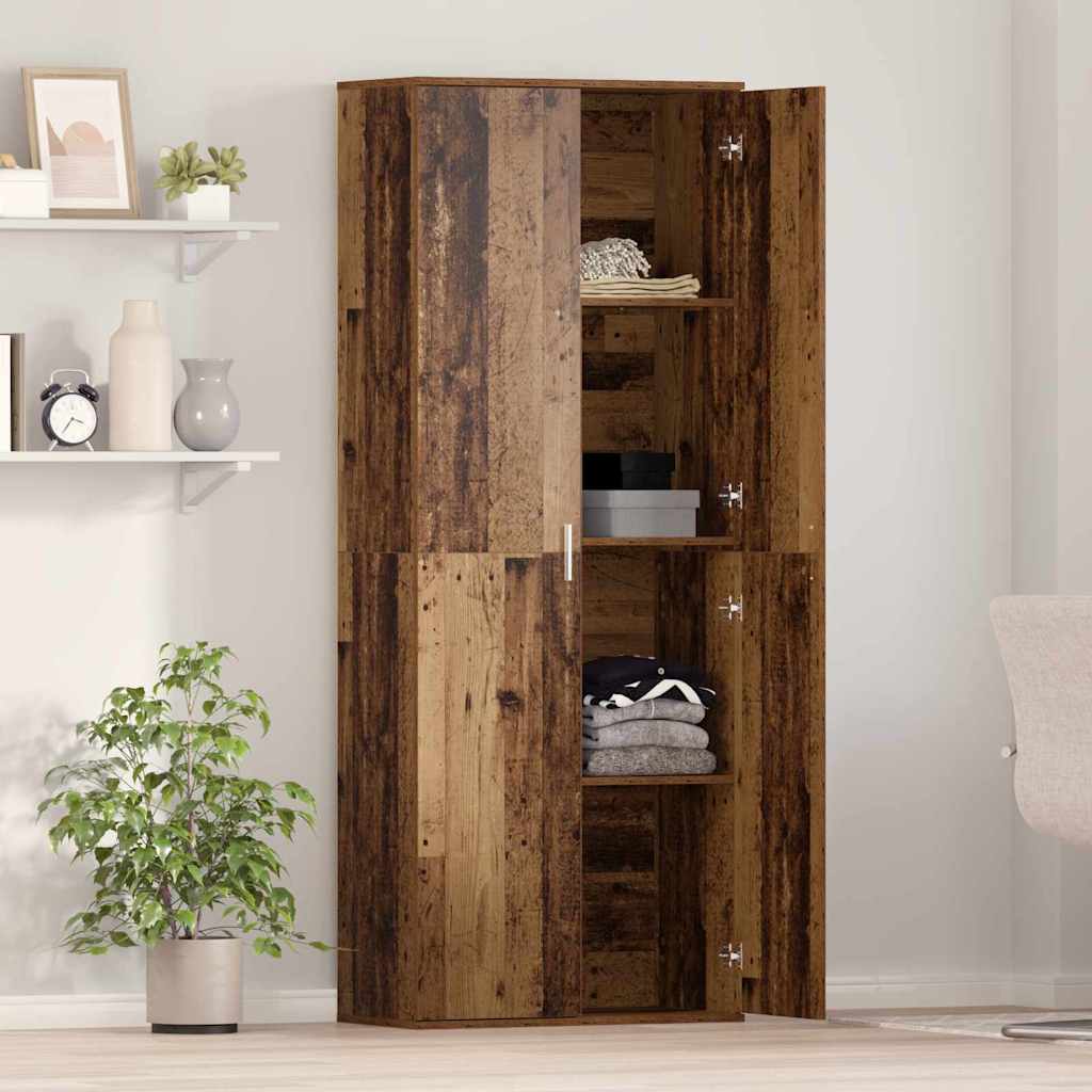 Høyskap Gammelt tre 70 x 33.5 x 180 cm Konstruert tre
