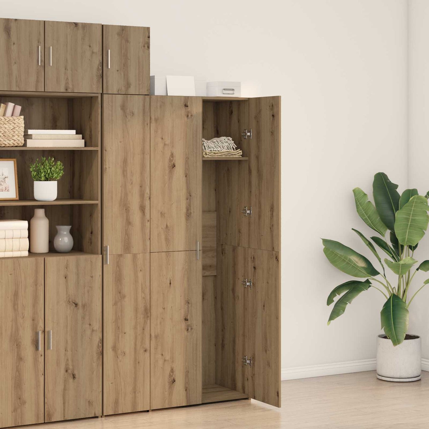 Høyskap artisan eik 70 x 42.5 x 185 cm Konstruert tre vidaXL