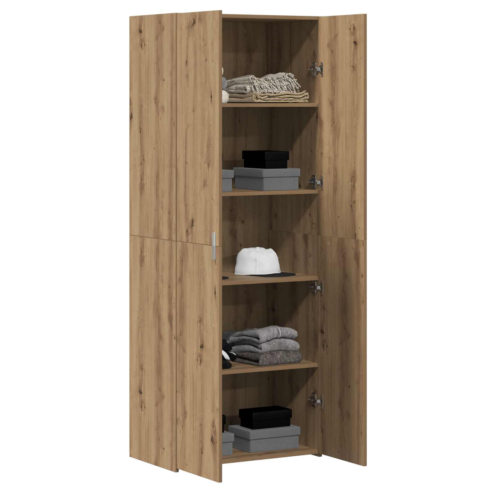 Høyskap artisan eik 70 x 42.5 x 185 cm Konstruert tre vidaXL