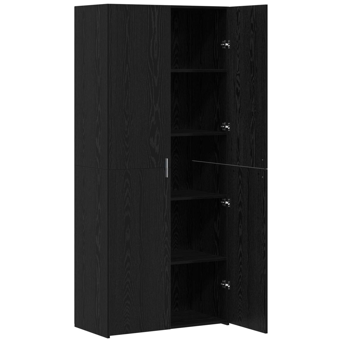 Høyskap 2 pcs Svart Eik 80 x 42 x 185 cm