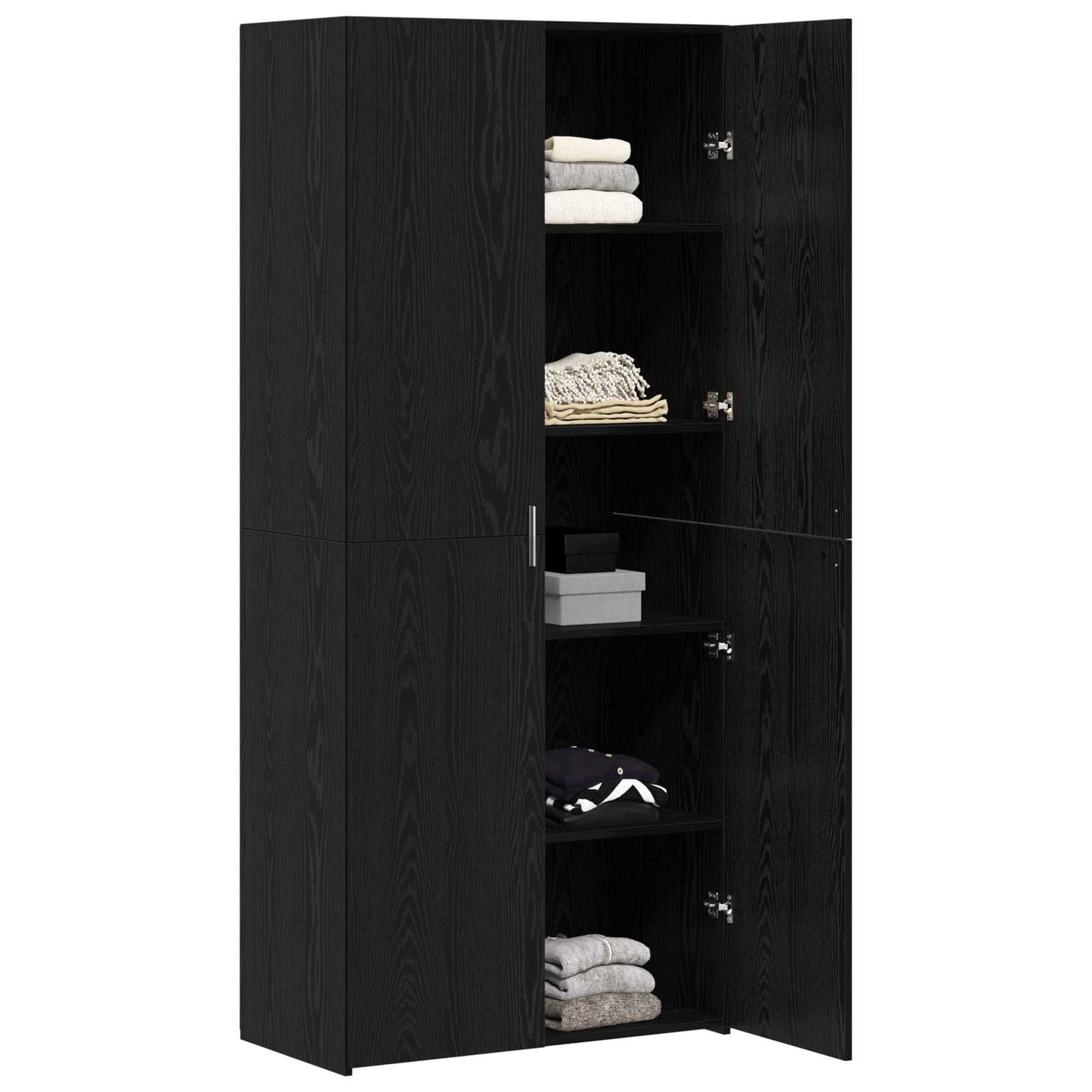 Høyskap 2 pcs Svart Eik 80 x 42 x 185 cm