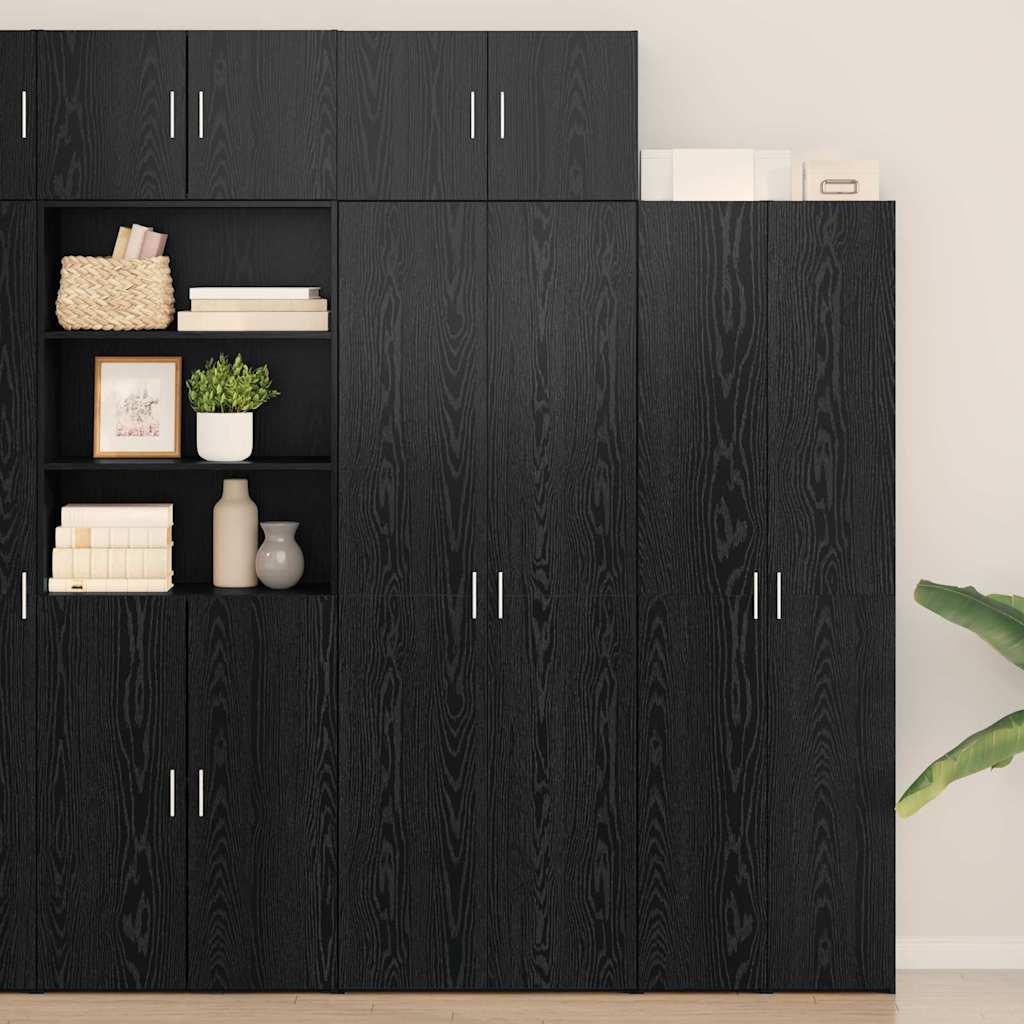 Oppbevaringsskap 3 pcs Svart Eik vidaXL