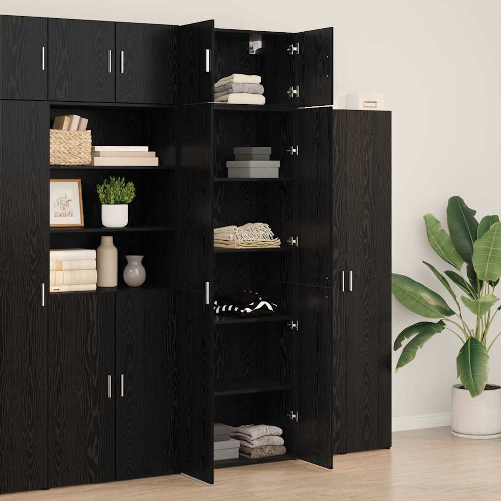 Oppbevaringsskap 3 pcs Svart Eik vidaXL