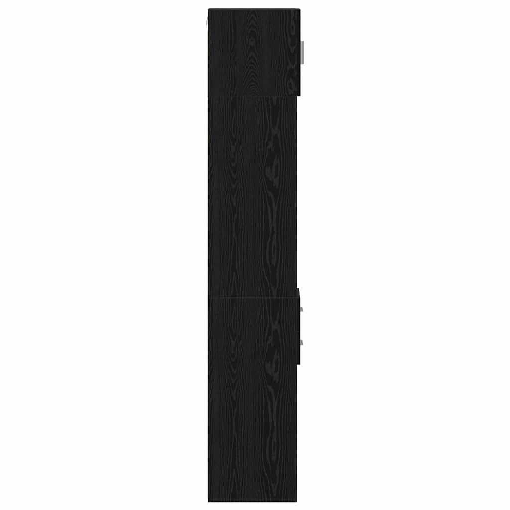 Oppbevaringsskap med skuff 2 pcs Svart Eik 30 x 42,5 x 225 cm