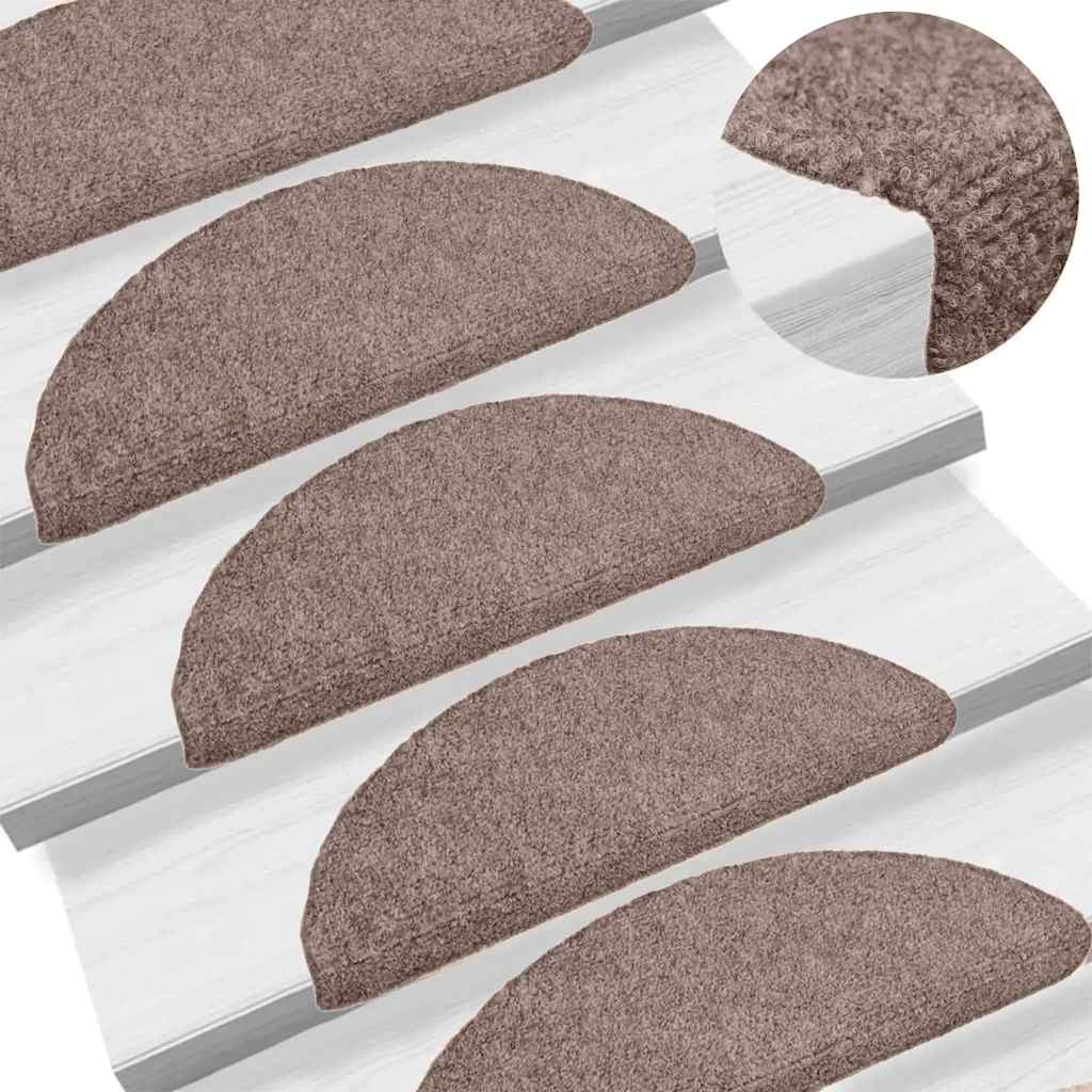 Trappematter selvklebende 20 stk 65x21x4 cm lysebrun halvrund store