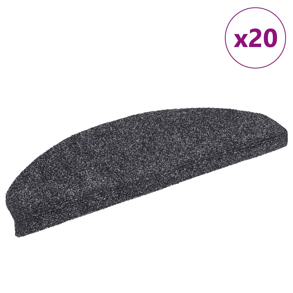 Trappematter selvklebende 20 stk 65x21x4 cm mørkegrå halvrund store