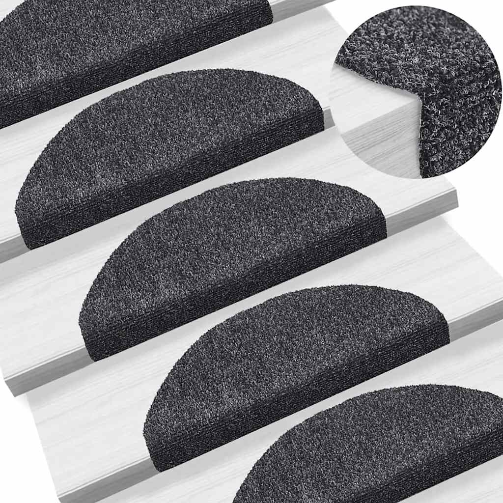 Trappematter selvklebende 20 stk 65x21x4 cm mørkegrå halvrund store