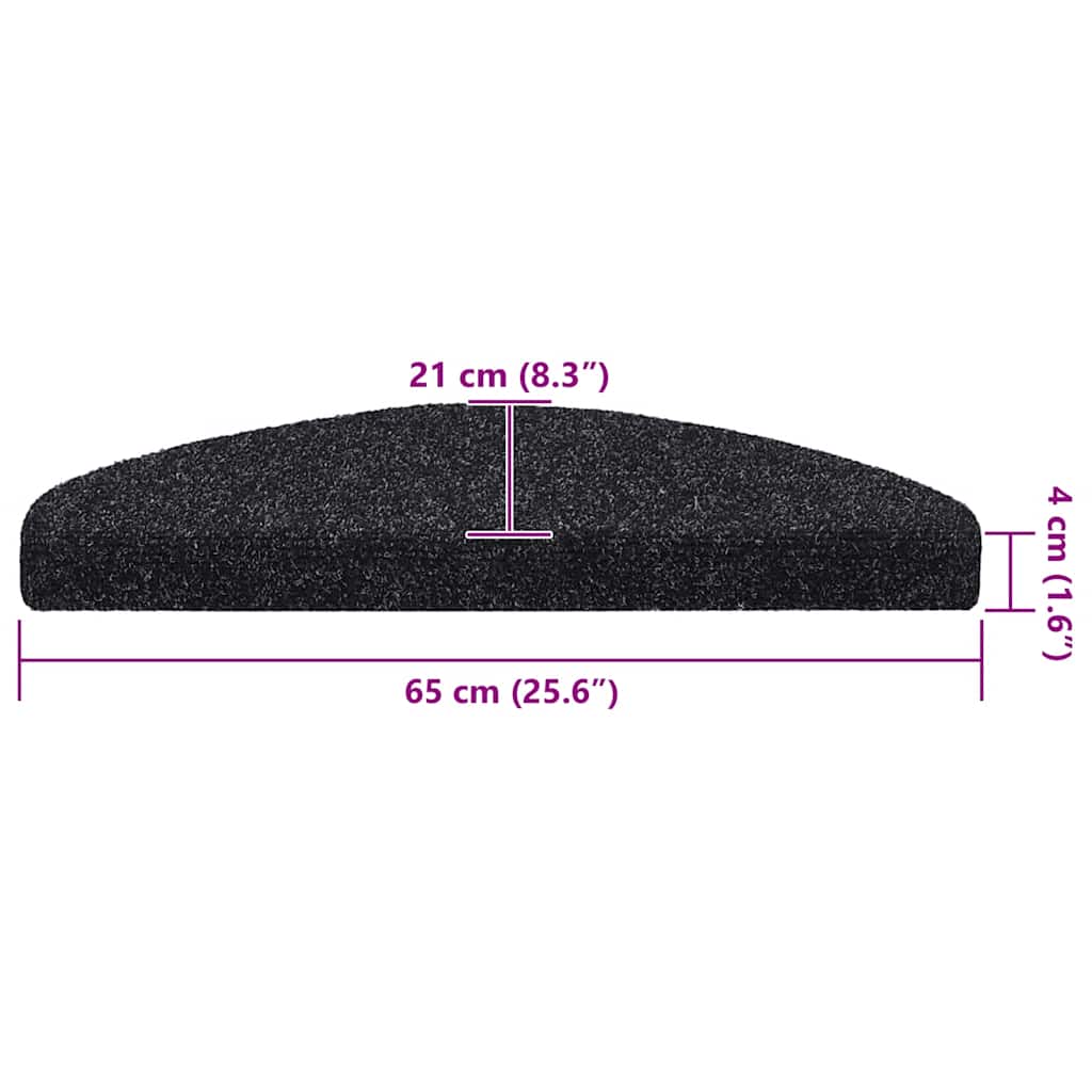 Trappematter selvklebende 20 stk 65x21x4 cm svarte halvrund store