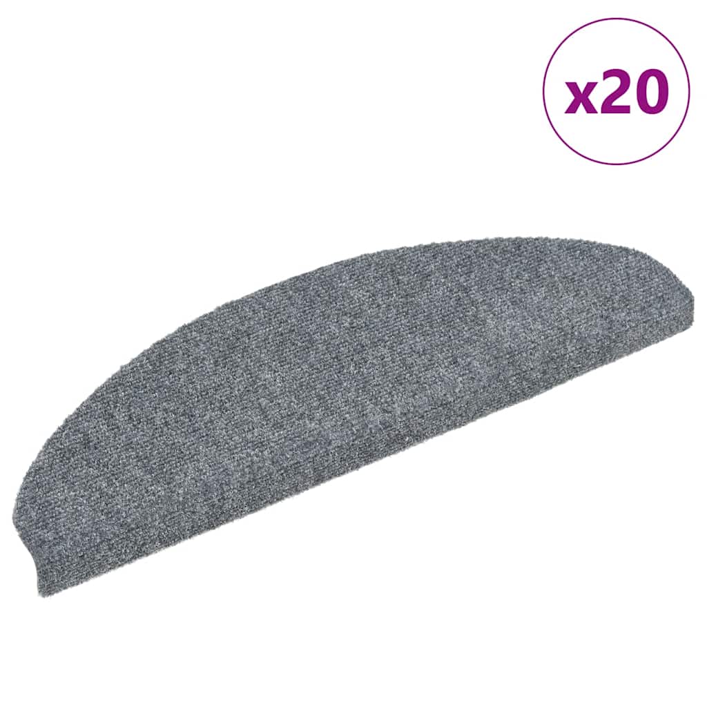Trappematter selvklebende 20 stk 65x21x4 cm lysegrå halvrund store