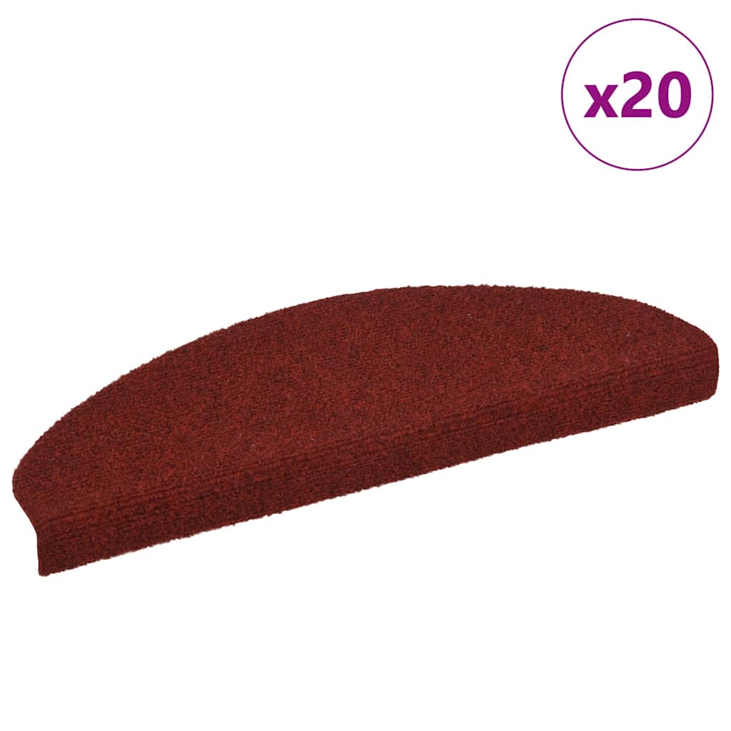 Trappematter selvklebende 20 stk 65x21x4 cm bordeauxrød halvrund store